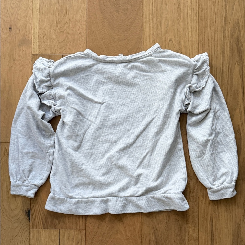 LOFT Gray Ruffle Sweatshirt - Picture 4 of 4